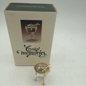 Swarovski Austrian Crystal Memories kettledrum w/ drumsticks dedicated To Music